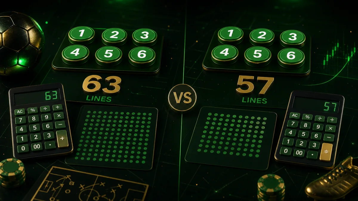 Comparación entre las estructuras de apuesta Lucky 63 y Heinz